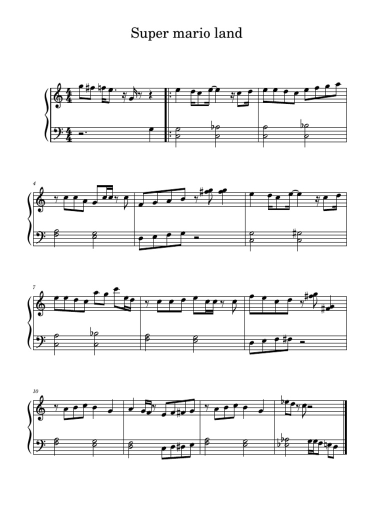 Super Mario Land Sheet Music | PDF