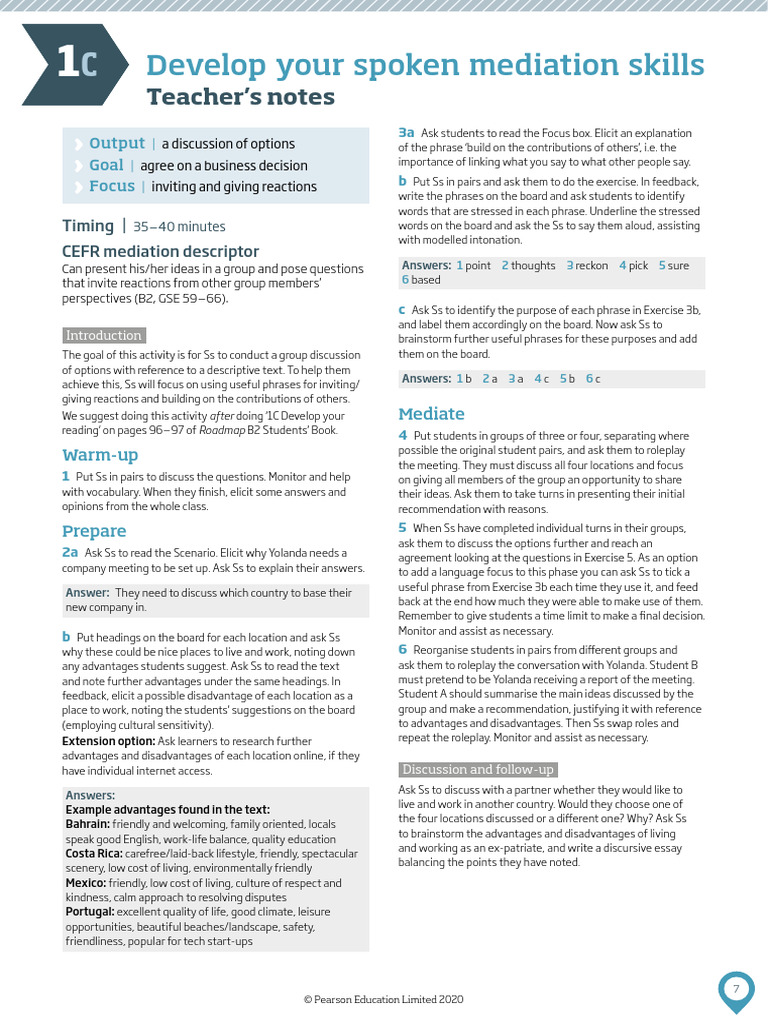 Mediation Unit 1 B2 Pdf Cost Of Living Cognition
