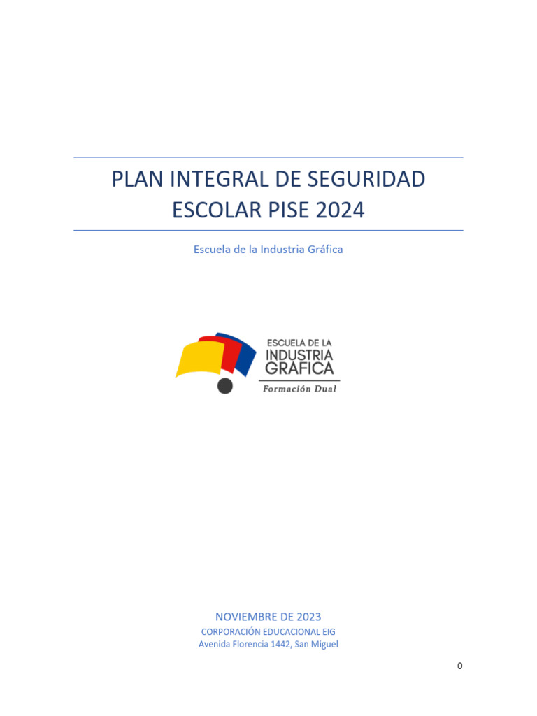 PISE Plan Integral de Seguridad Escolar 2024 | PDF | Inteligencia ...