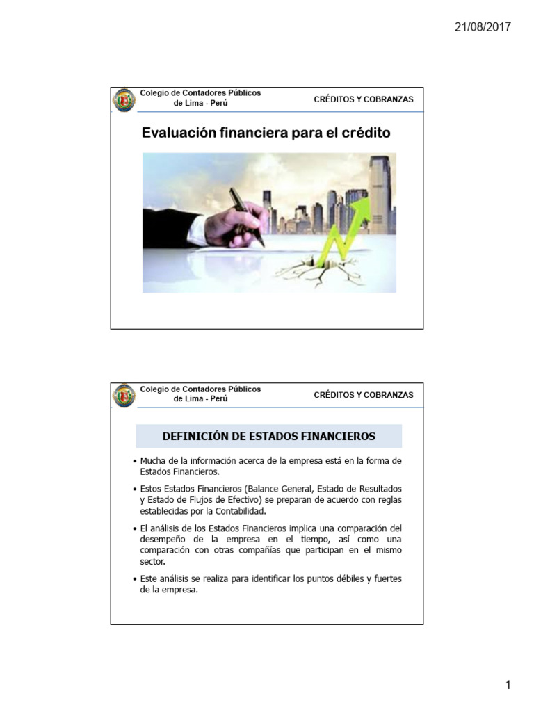 EVALUACION fINANCIERA PARA EL CREDITO - CCPL | PDF | Contabilidad ...