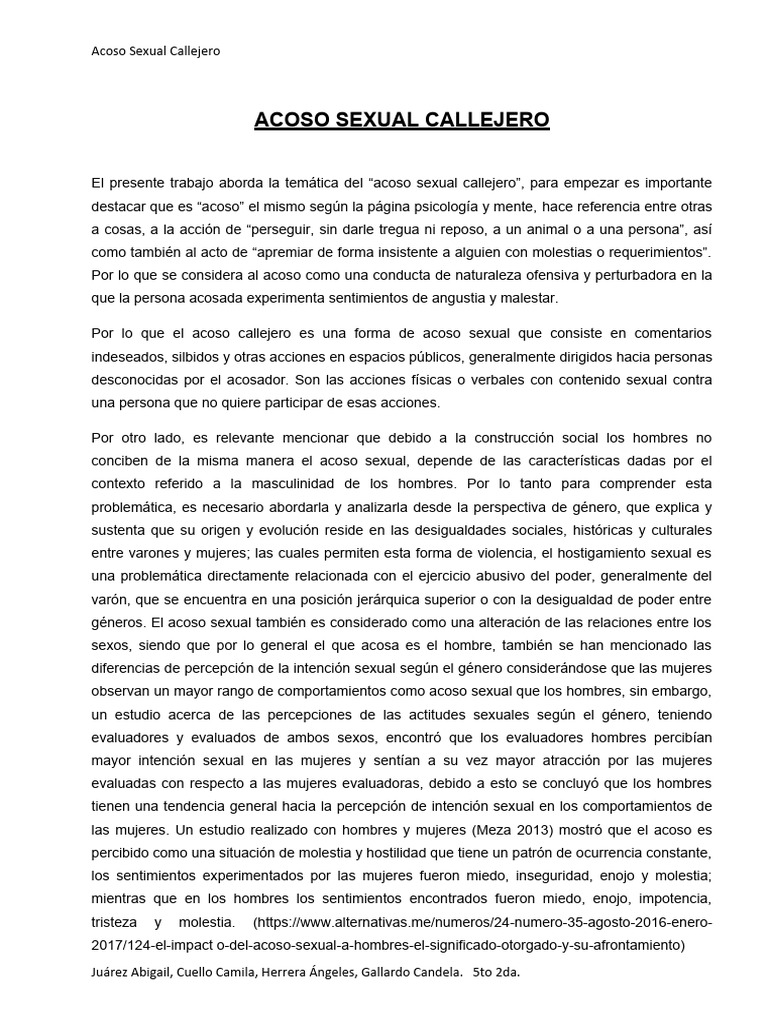 Prevención del Acoso Sexual Callejero | PDF | Acoso sexual | Abuso sexual