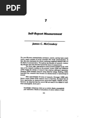 self report measurement