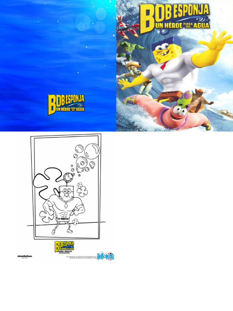 Libro de Colorear Bob Esponja Un Heroe Debajo Del Agua | PDF