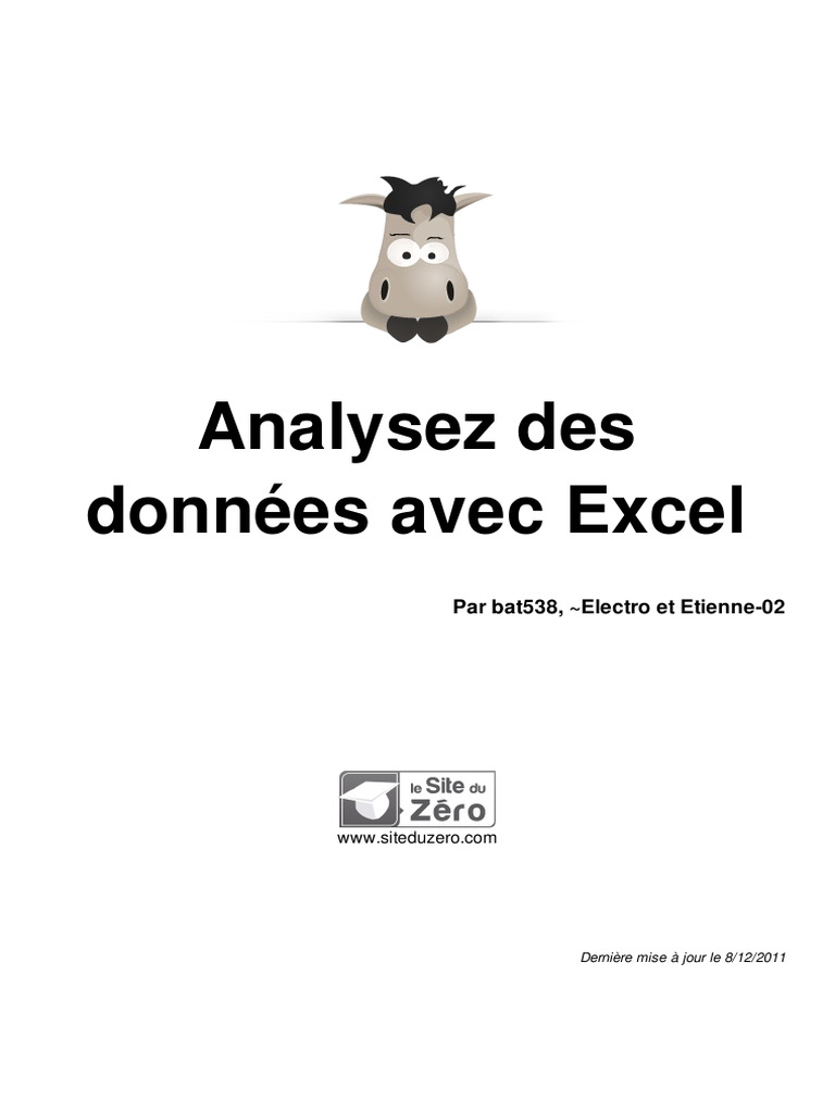 Analyse des données avec Excel | PDF | Microsoft Excel | Macro-définition