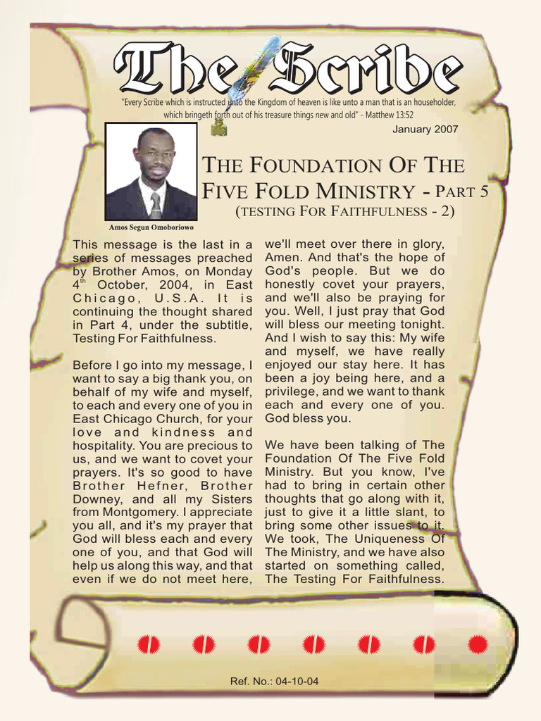 5 The Foundation Of The Five Fold Ministry Part 5 Pdf Revelation