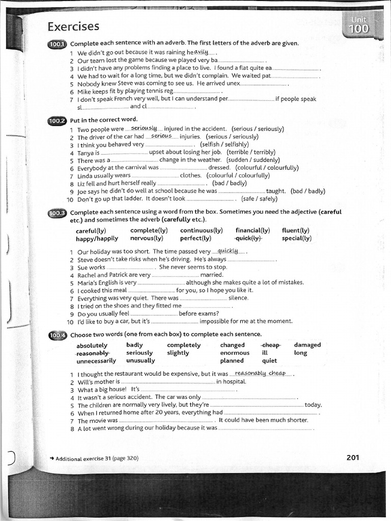 ADVERBS Exercises | PDF