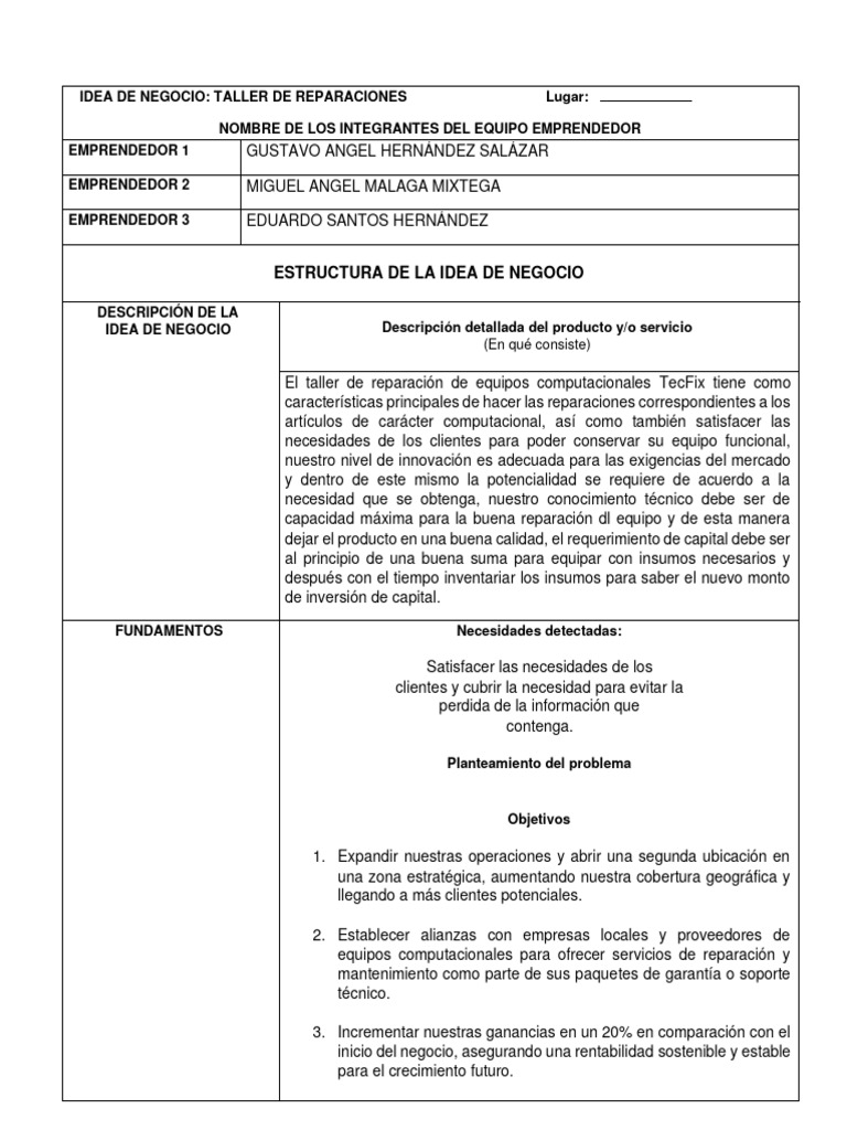 Investigaci-N - Estructura Del Negocio - Malaga - Mixtega - Santos ...