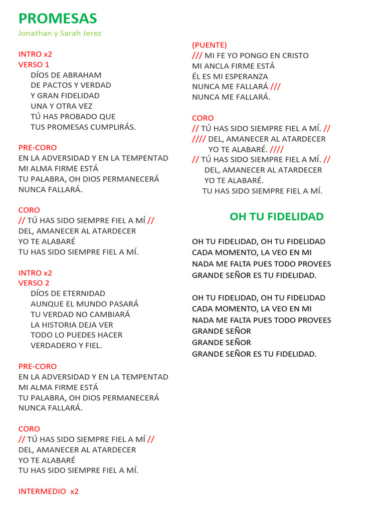 Promesas Letra | PDF