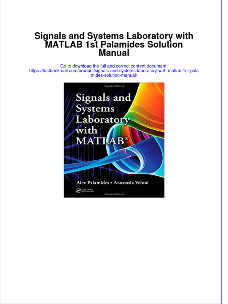 Full Download PDF of Signals and Systems Laboratory With MATLAB 1st