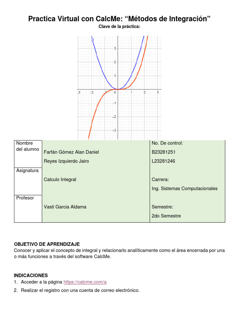 Práctica de Integración en CalcMe | PDF | Integral | Matemáticas Aplicadas