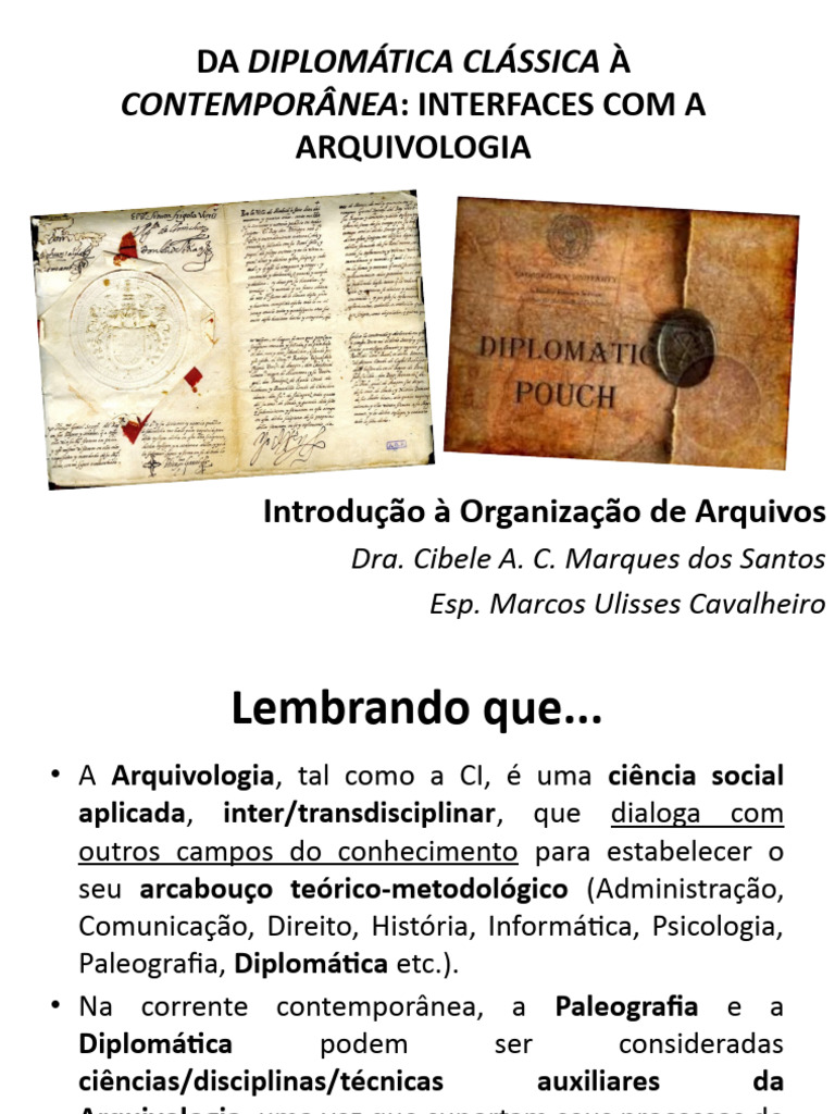 Aula 6 - Da Diplomática Clássica À Contemporânea - Ok Marcos | PDF ...