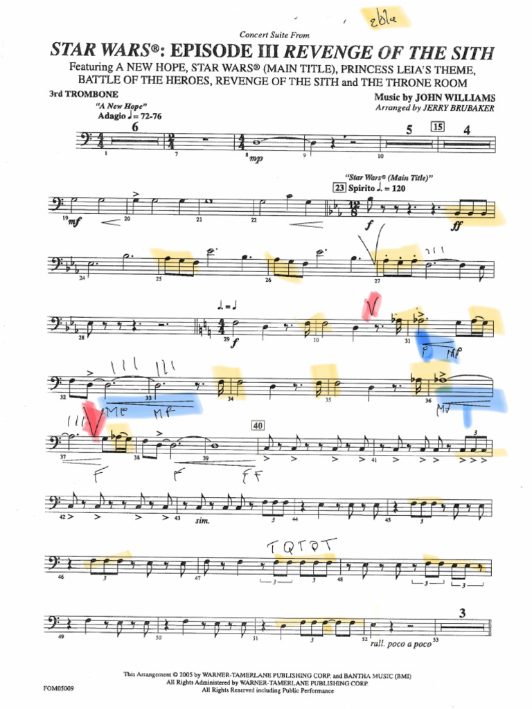 Star Wars Episodio III - Trombone 3 | PDF