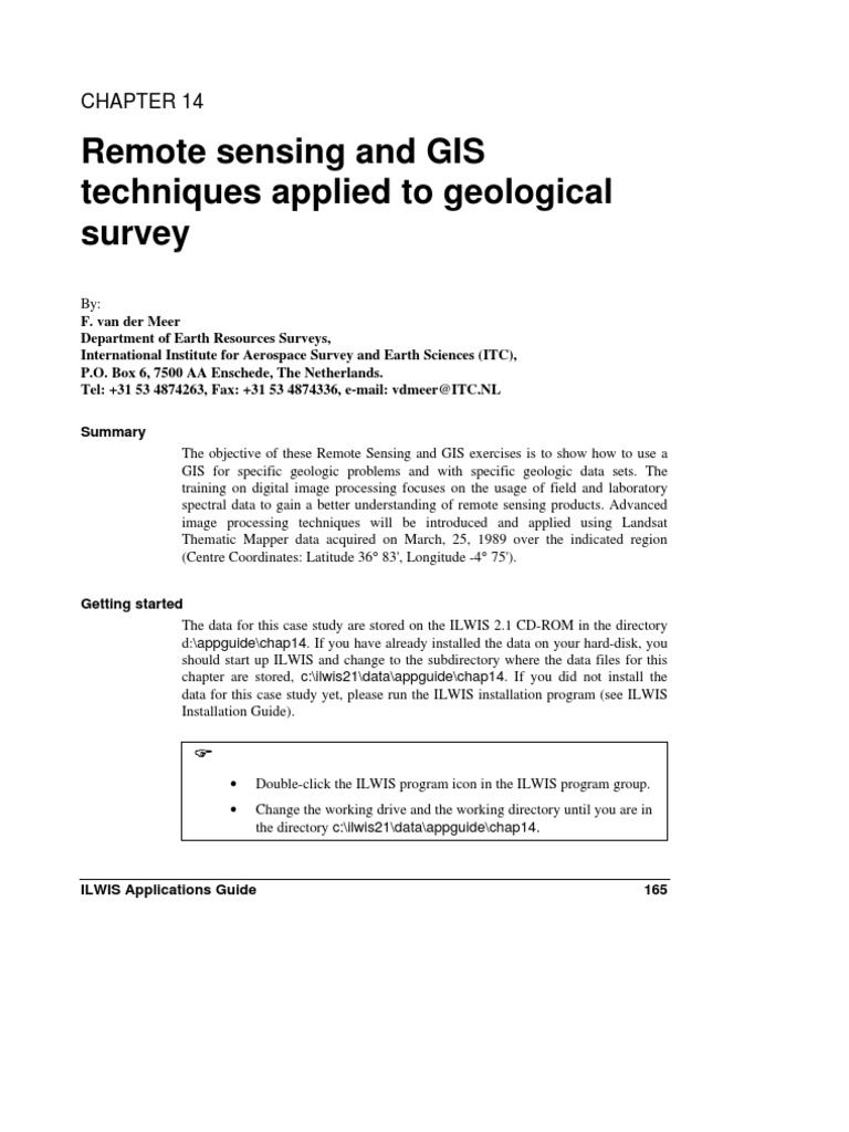 Remote Sensing and GIS Techniques Applied To Geological Survey | PDF ...
