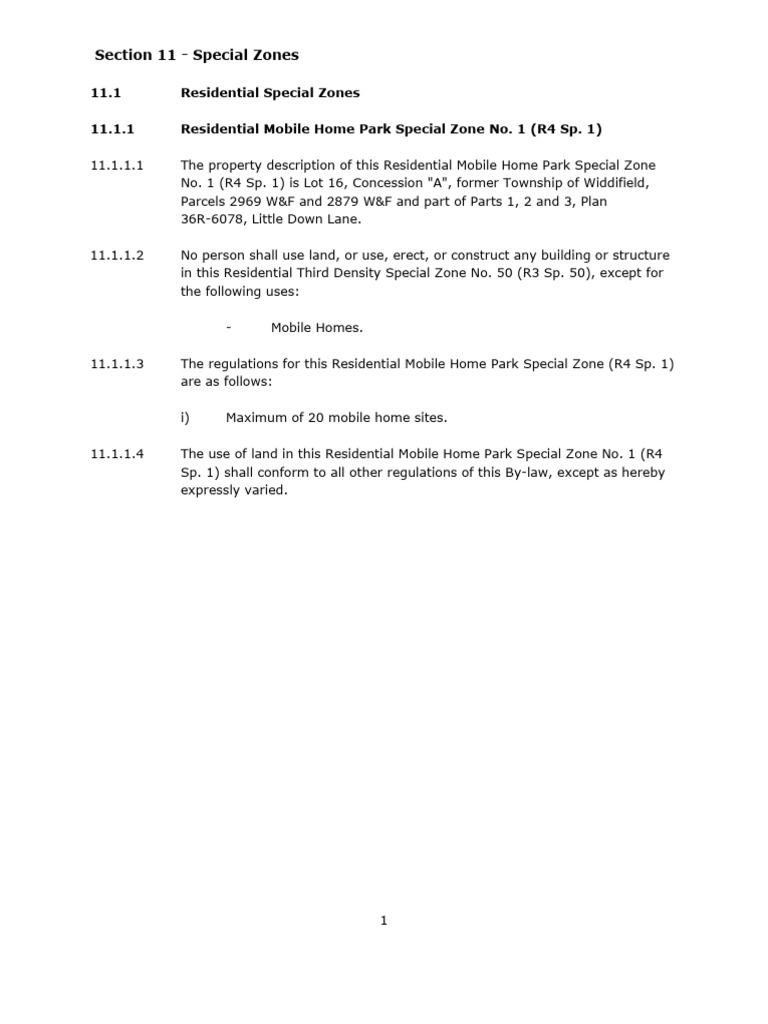 Zoning by Law 2015 30 Special Zones Download Free PDF Land Lot Yard