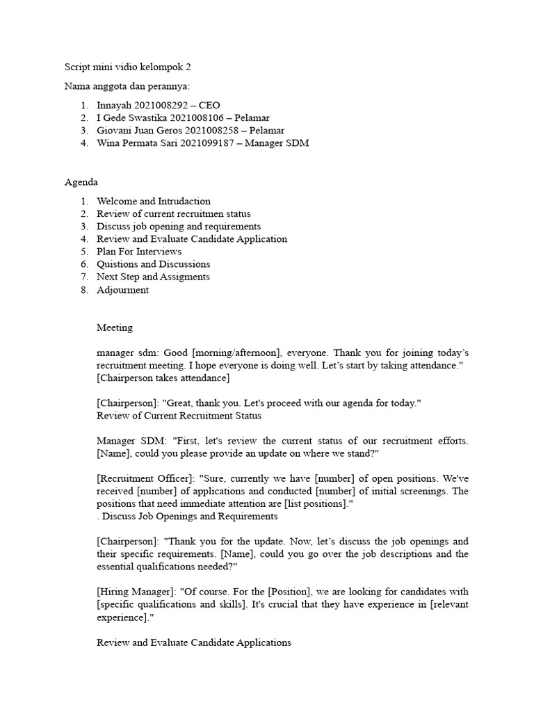 Script Mini Vidio Kelompok 2. | PDF | Information | Communication