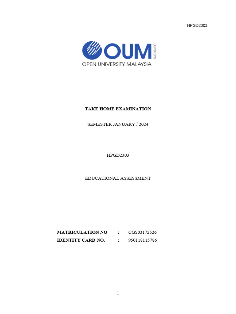Exam EDUCATIONAL ASSESSMENT | PDF | Educational Assessment | Learning