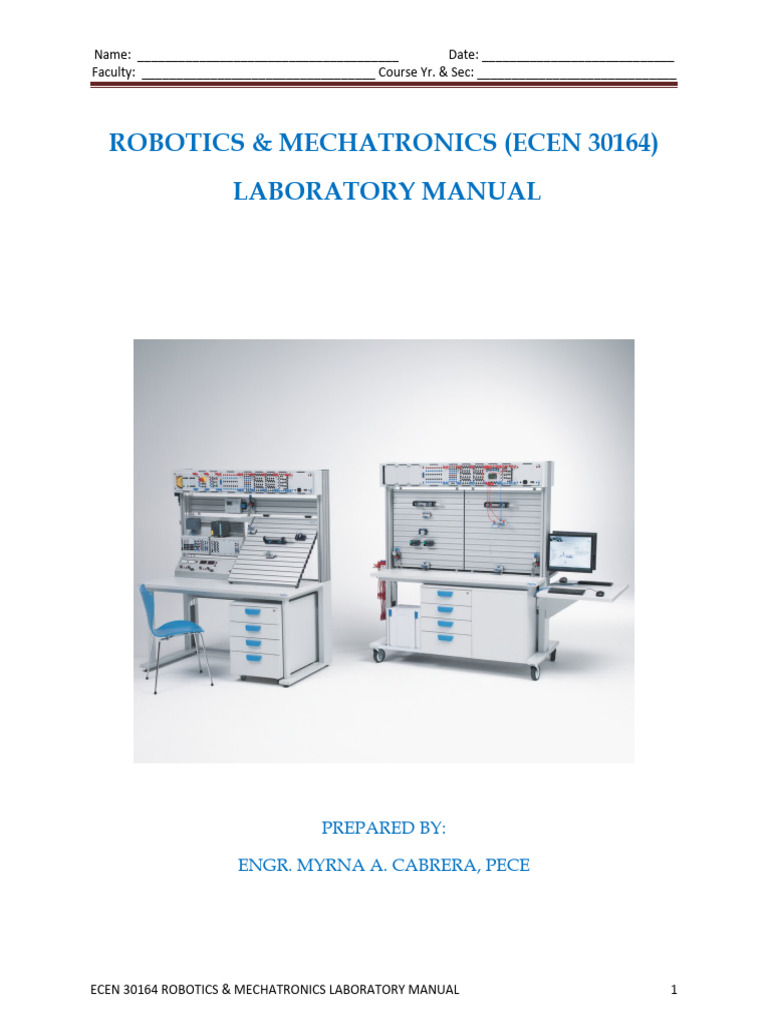 Robotics & Mechatronics Lab Manual | PDF | Valve | Pneumatics