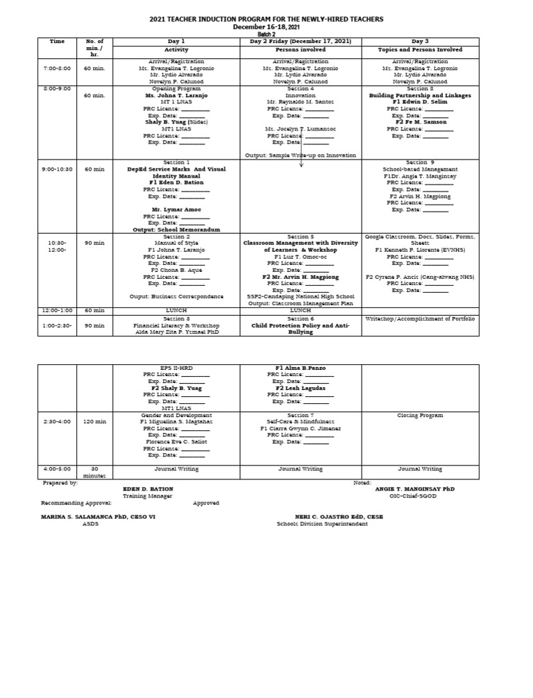 Sample Training Matrix For Inset | PDF
