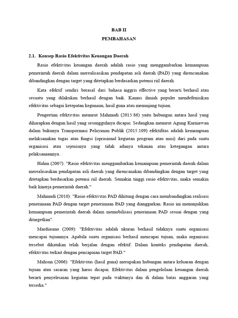 Rasio Efektivitas PAD dalam Keuangan Daerah | PDF