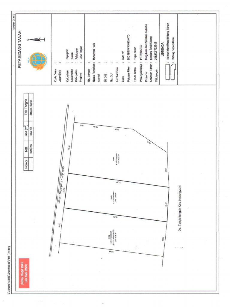 Peta Bidang Tanah | PDF