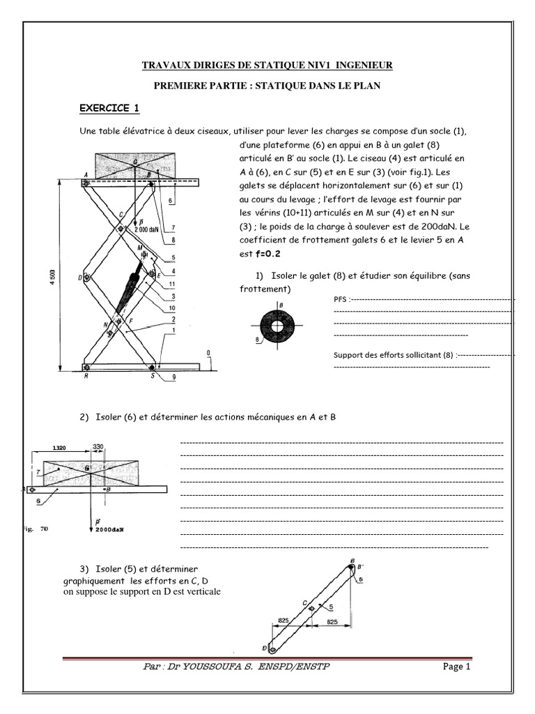 Corrigé Exercices Statique Graphique | PDF | Ingénierie mécanique ...