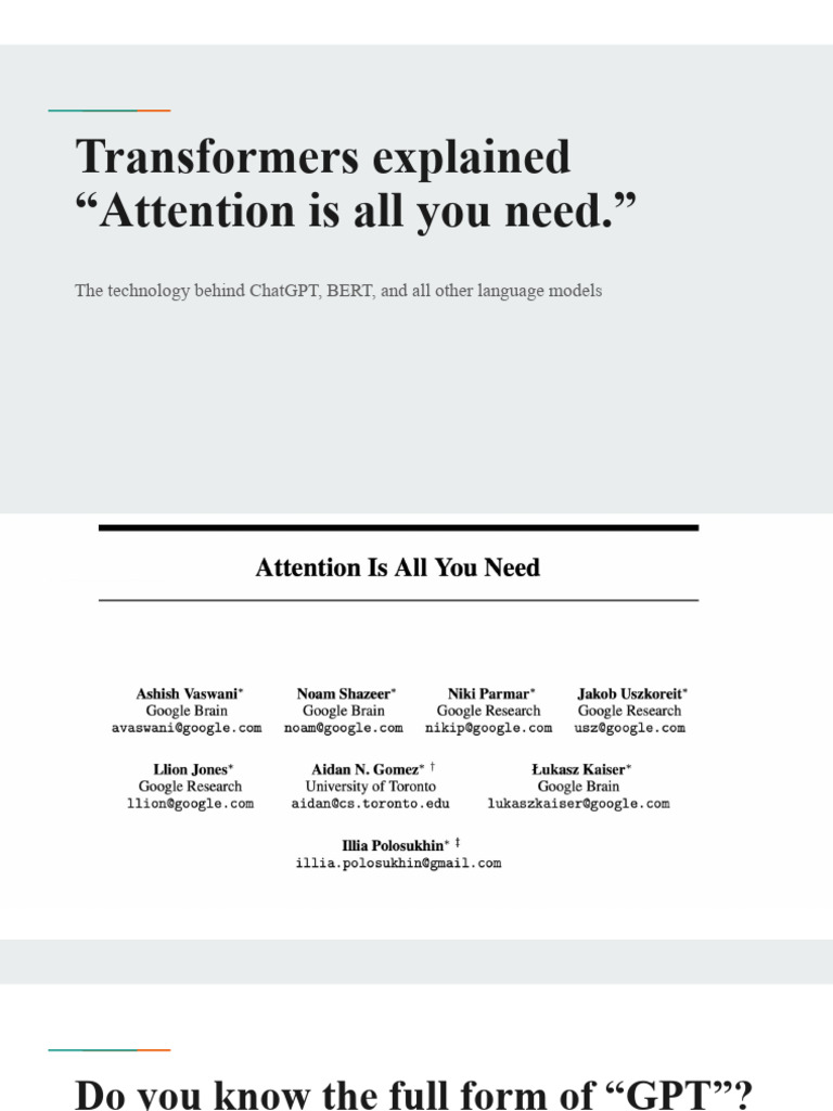 Transformers explained “Attention is all you need.” | PDF | Applied ...