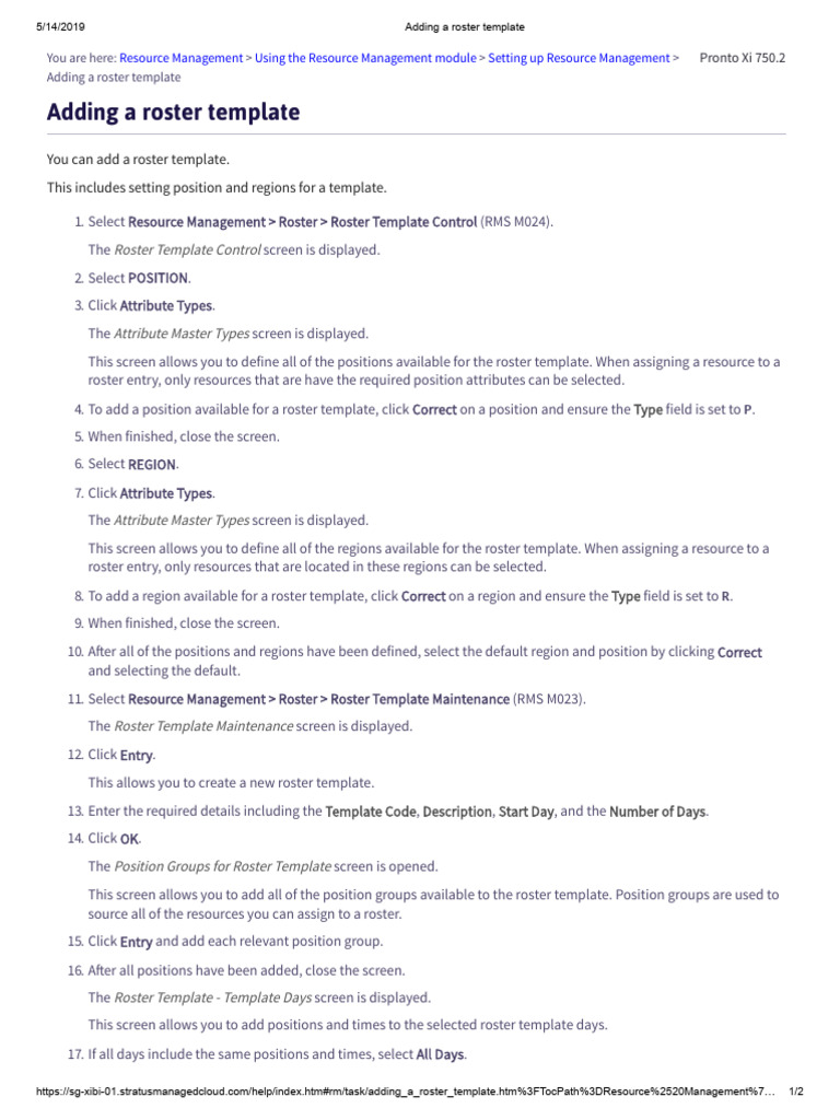 Pronto Xi Help 750.2 - Adding A Roster Template | PDF | Computer ...
