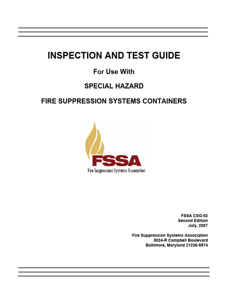 Fire Suppression Systems Container Guide | PDF | Dangerous Goods