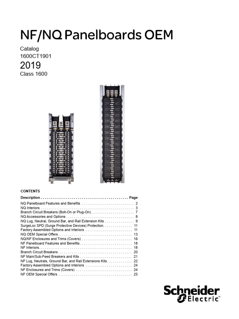 NQ Panelboard Features and Options Guide | PDF | Building Engineering ...