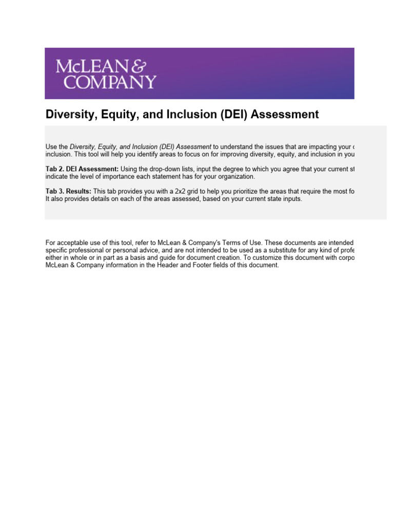 07 Diversity Equity and Inclusion Assessment | PDF | Performance ...
