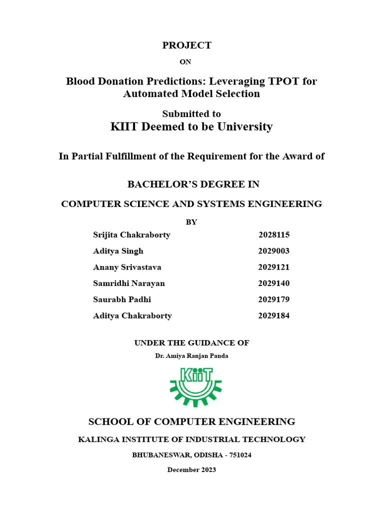 Blood Donation Prediction Using TPOT | PDF | Receiver Operating ...
