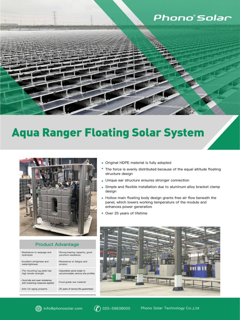 Aqua Ranger Floating Solar System | PDF | Mechanical Engineering ...