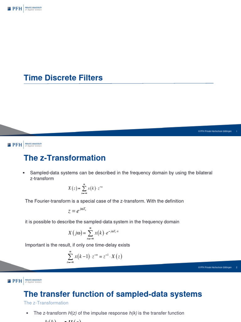 Time Discrete Filters and z-Transformation | PDF | Filter (Signal ...