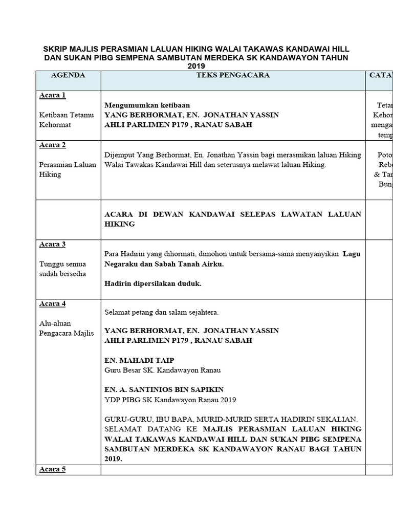 Perasmian Laluan Hiking Kandawai Hill | PDF