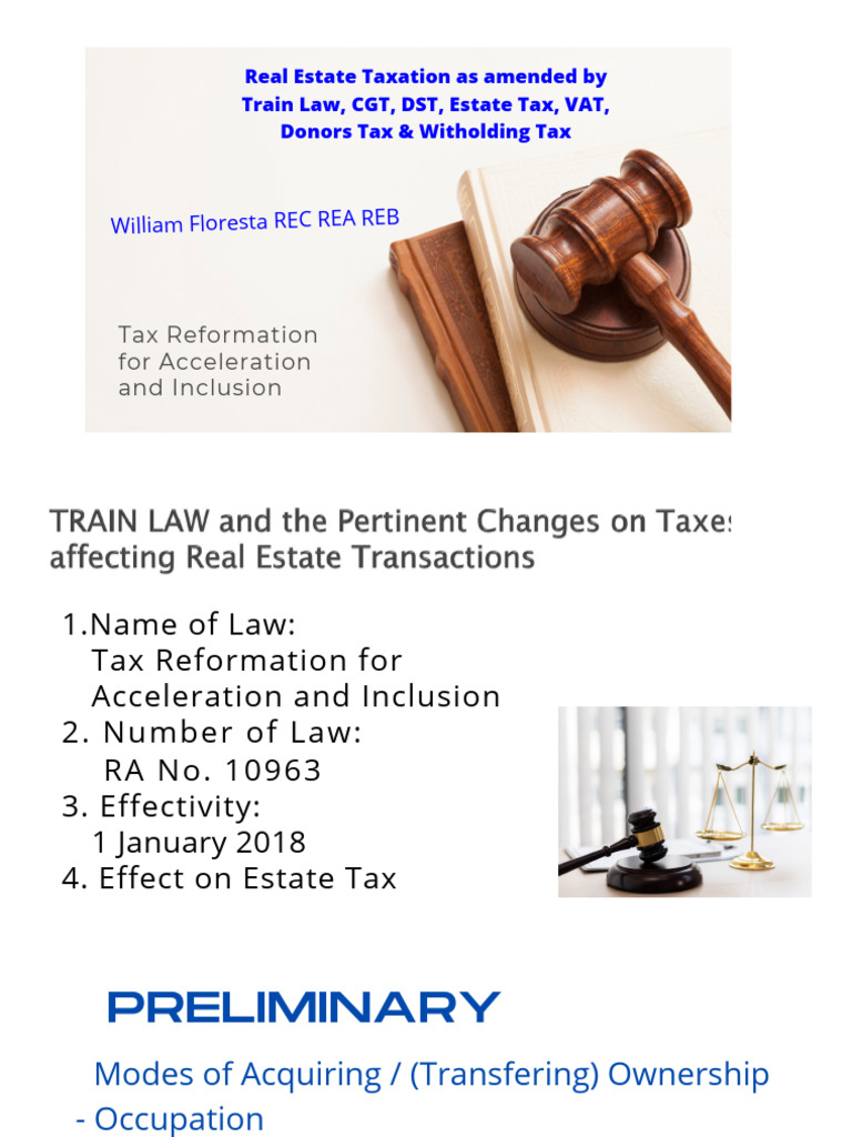 TRAIN ESTATE DONOR and VAT-compressed | PDF | Estate Tax In The United ...