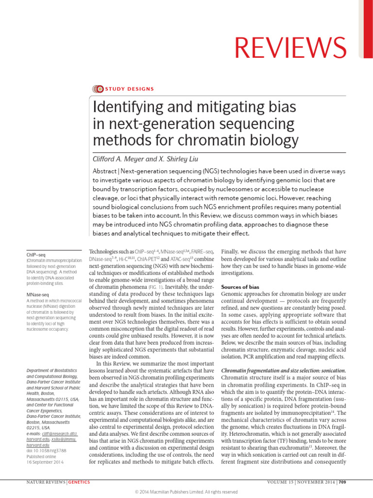Meyer2014 Biases ChIP ATAC | PDF | Dna Sequencing | Dna