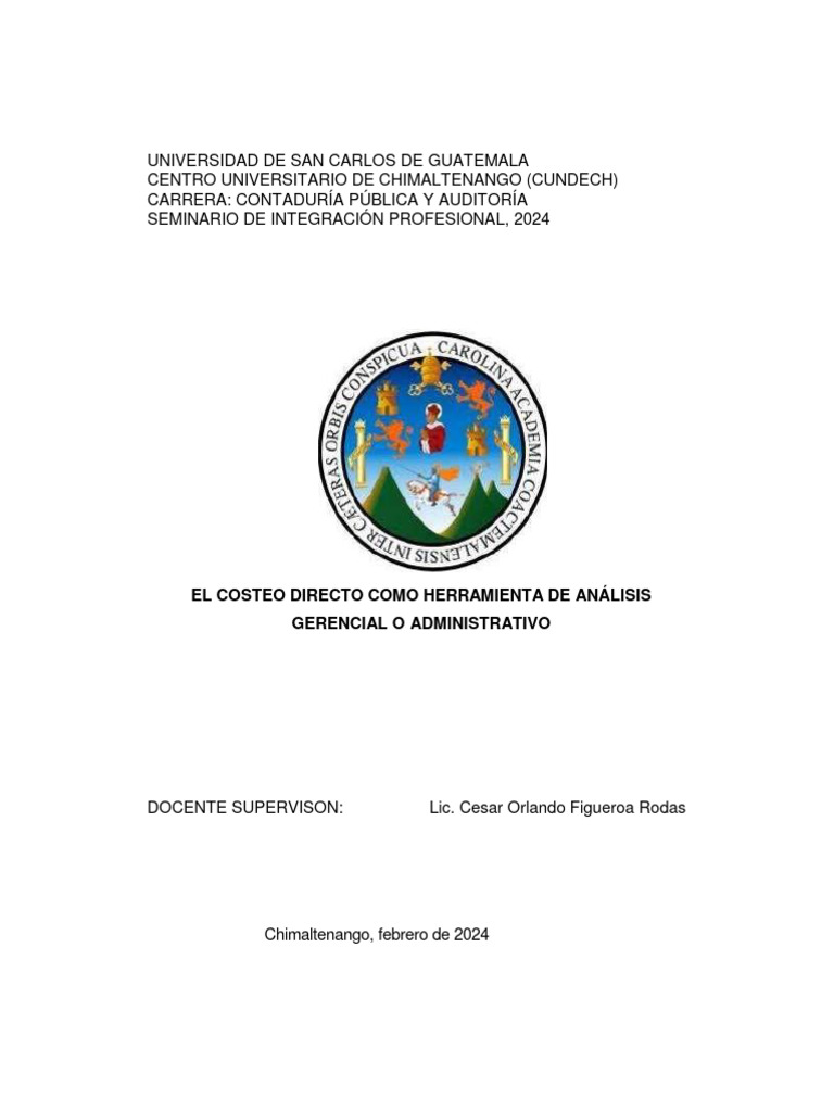 Costeo Directo: Análisis Gerencial 2024 | PDF | Business | Contabilidad