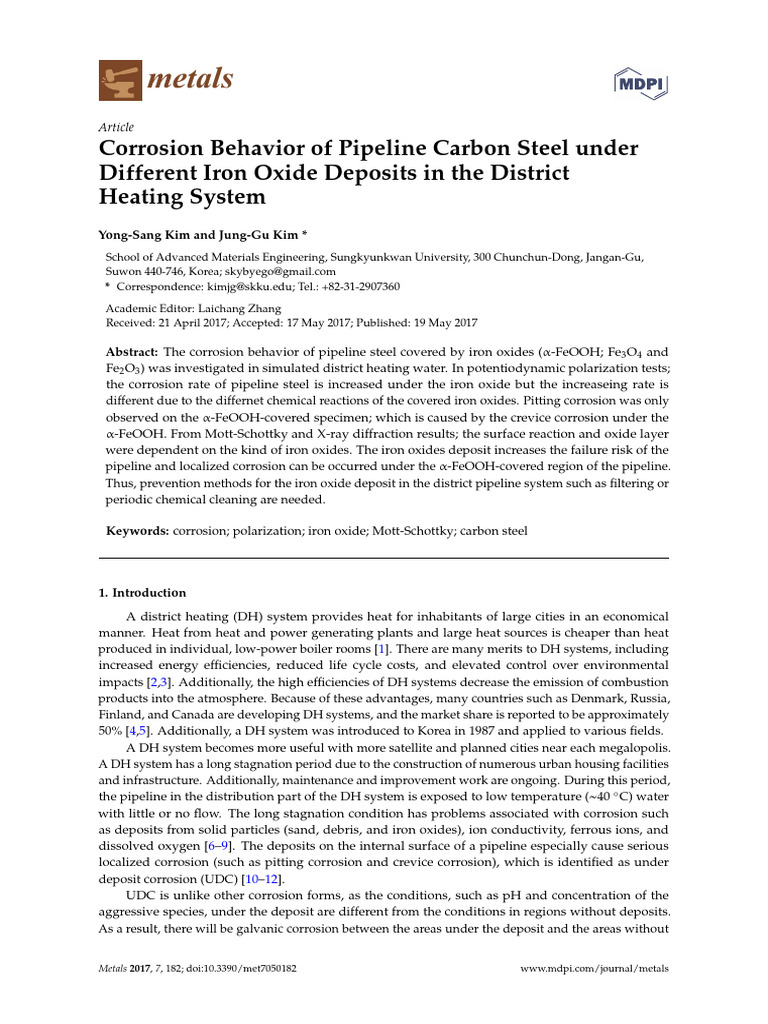 Corrosion of Carbon Steel in Heating Systems | PDF | Corrosion ...