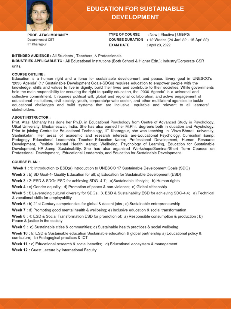 Education For Sustainable Development Pdf Sustainable Development