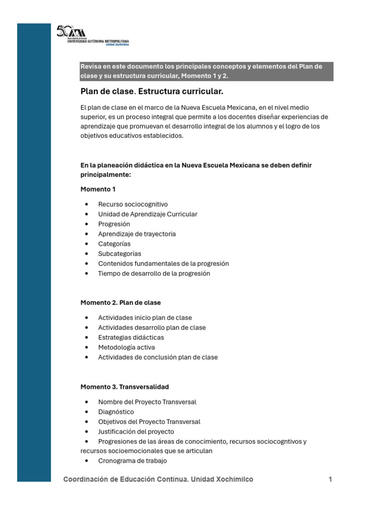 Elementos Clave del Plan de Clase EMS | PDF | Enseñando | Evaluación