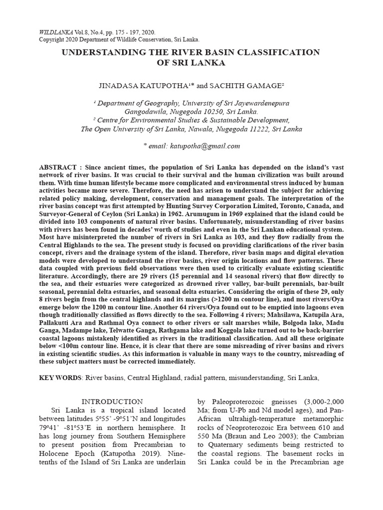 2020 Paper River Basins 08 - 04 Wildlanka | PDF | Drainage Basin | Erosion