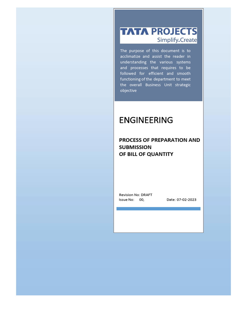 BOQ Preparation and Submission Process | PDF | Specification (Technical ...