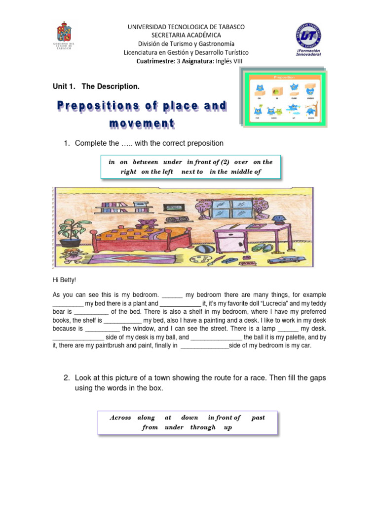 English Prepositions Exercise | PDF | Earth Sciences