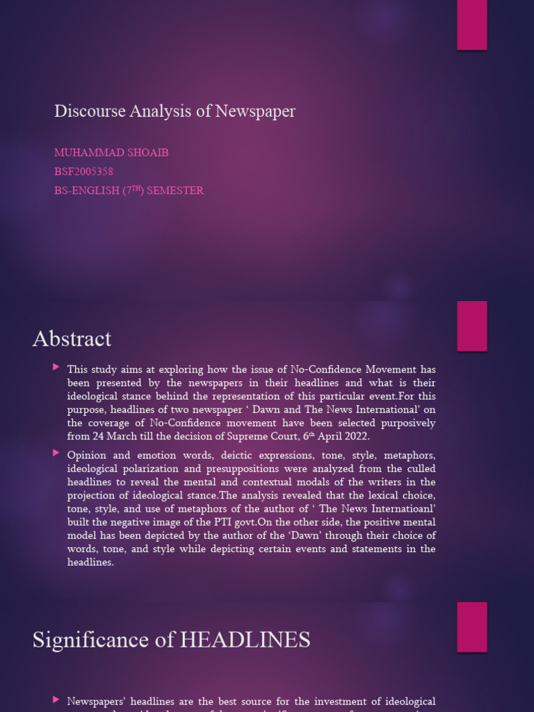 Discourse Analysis of Newspaper - 1 | PDF | Government
