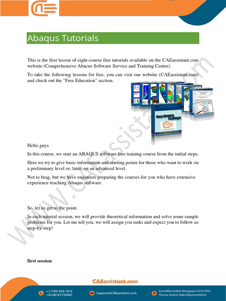 Free Abaqus Tutorial for Beginners | PDF