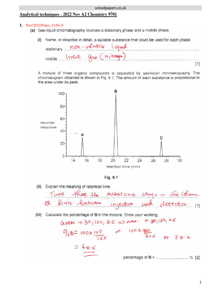 A2 Chemistry 9701 Analytical Techniques | PDF