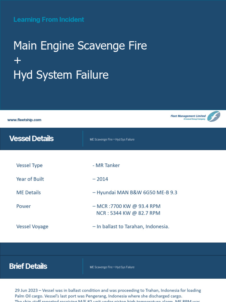 Main Engine Fire and Hyd System Failure | PDF | Piston | Valve