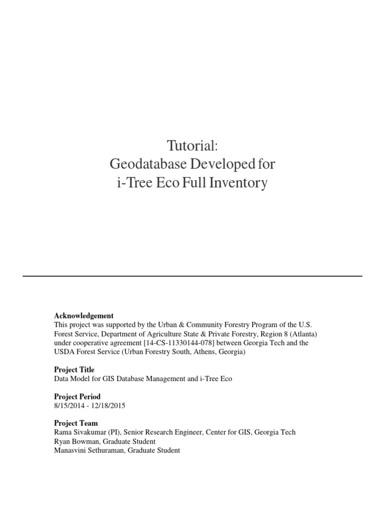 Tutorial Itree Eco Geodatabase PDF Menu Computing String 