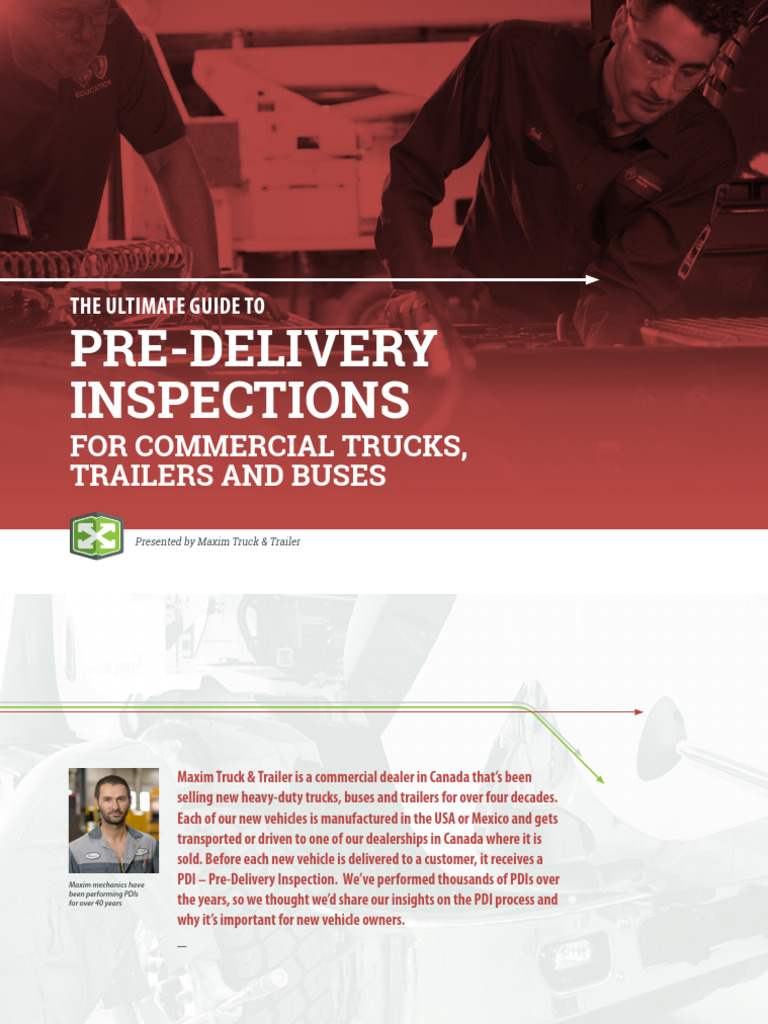 Pre-Delivery Inspections for Trucks | PDF | Truck | Bus