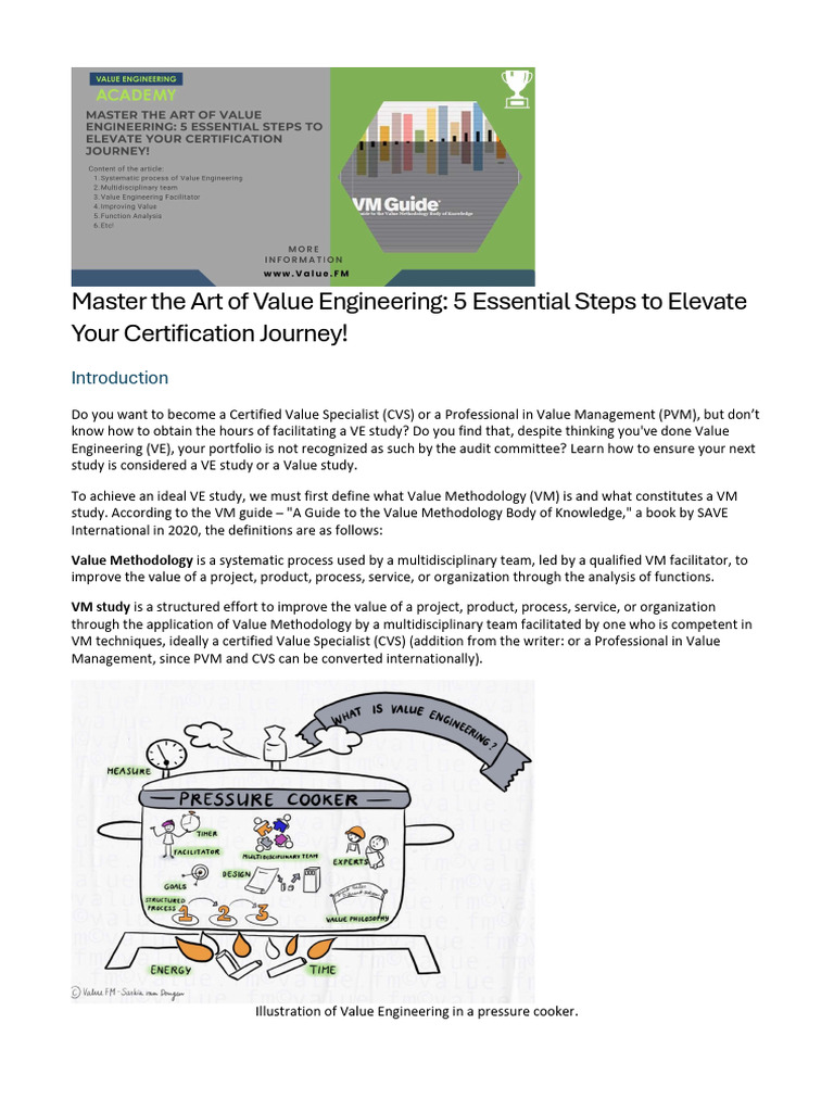 Value Engineering Certification Guide | PDF | Methodology | Cognition
